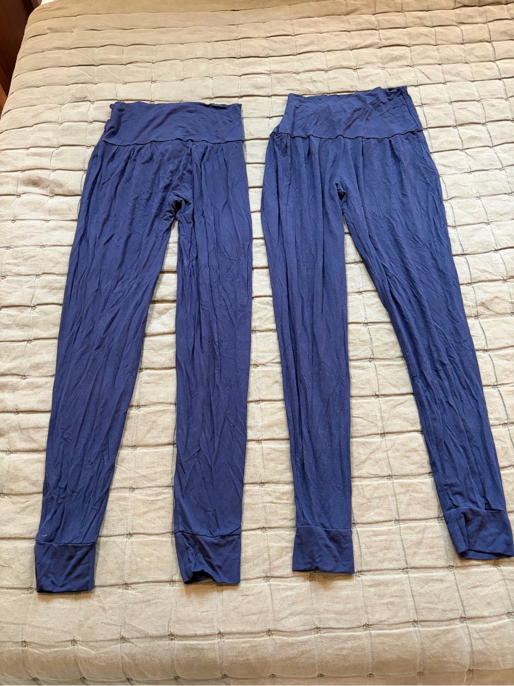 2x Angel Maternity bamboo jersey joggers, navy, Small & Medium, GUC